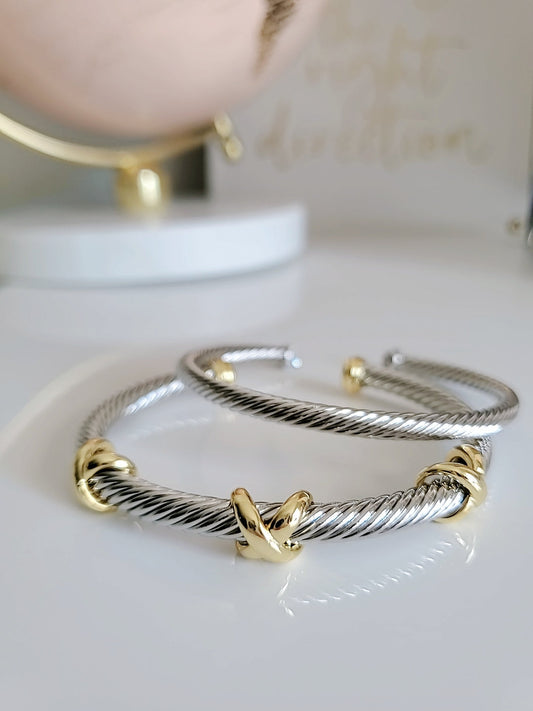 X Cable Cuff Bracelet