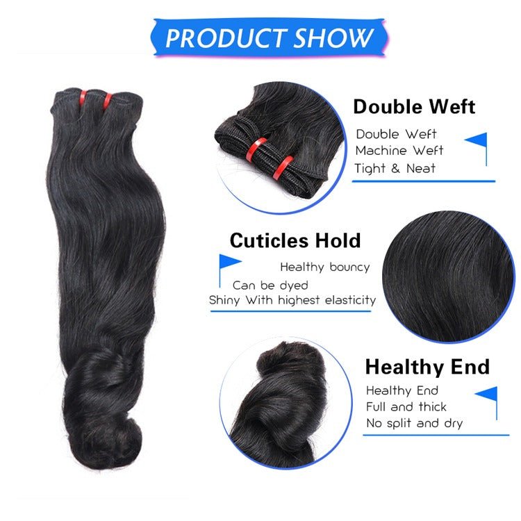 10A Grade Brazilian 3/4 Bundles U6 Bouncy Curl Human Hair bundles with - Adrasse Cosmetics