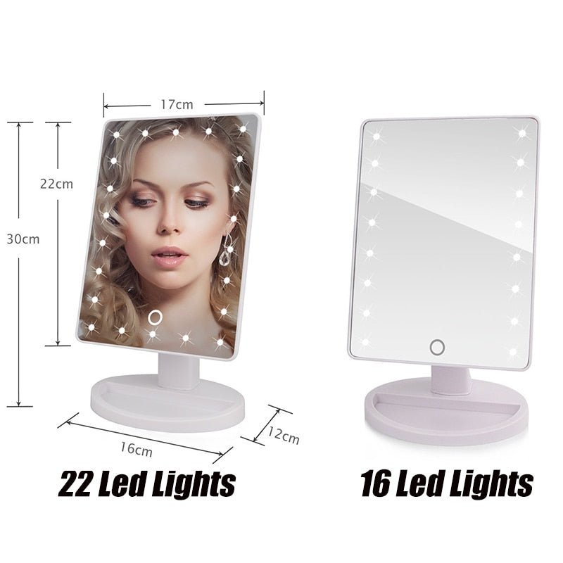 22 LED Lights Touch Screen Makeup Mirror - Adrasse Cosmetics