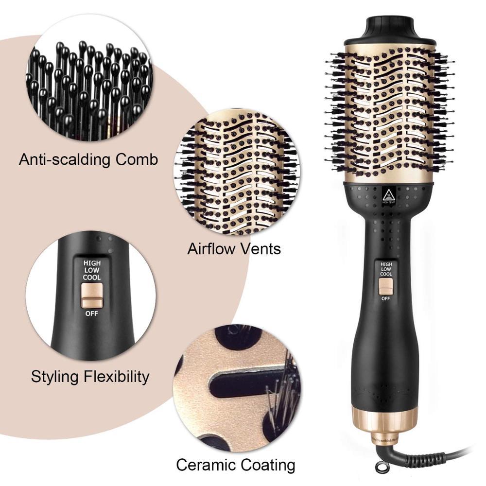 Hair Dryer Hot Air Brush Styler Electric Ion Blow Dryer Brush - Adrasse Cosmetics