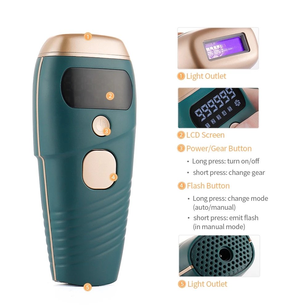 IPL Laser Epilator Painless 999999 Flashes Hair Removal Hair Remover - Adrasse Cosmetics