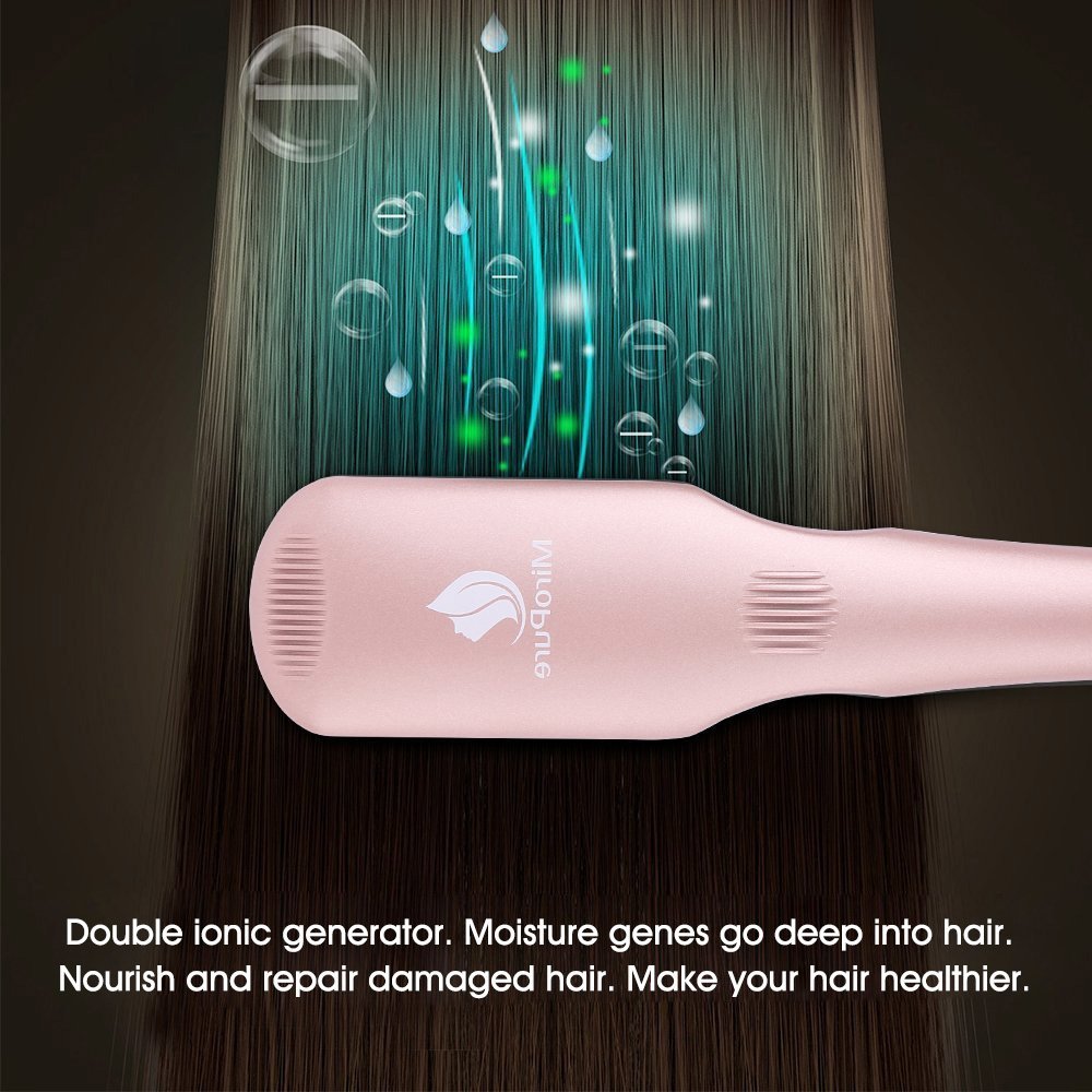 Miropure 2-in-1 Ionic Enhanced Hair Straightener Brush - Adrasse Cosmetics