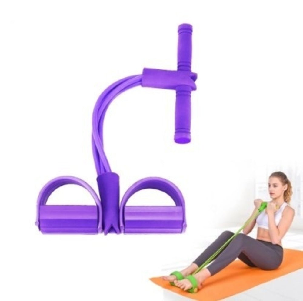 Portable Fitness Resistance Band with Pedal - Adrasse Cosmetics