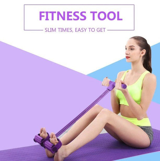 Portable Fitness Resistance Band with Pedal - Adrasse Cosmetics